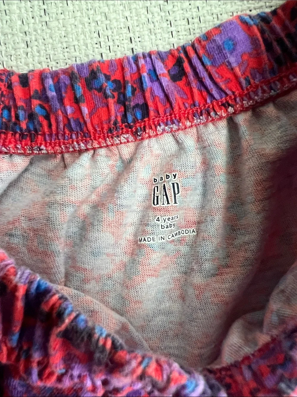 GAP Red and Purple Floral Tiered Dress